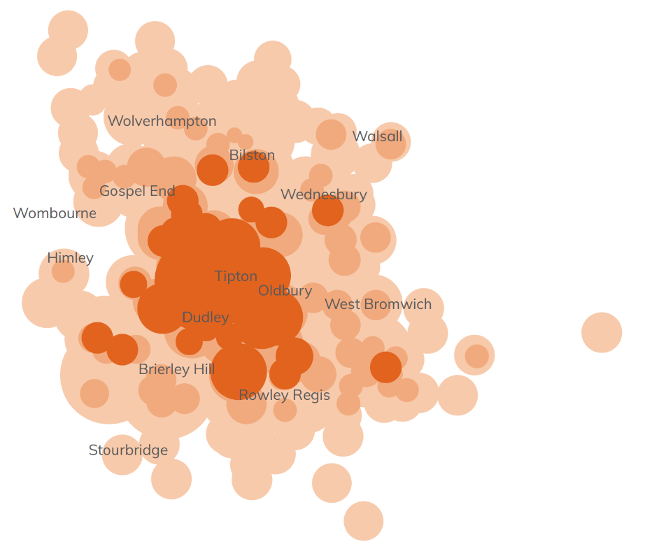 Heatmap showing travel to learn pattern for A level learners