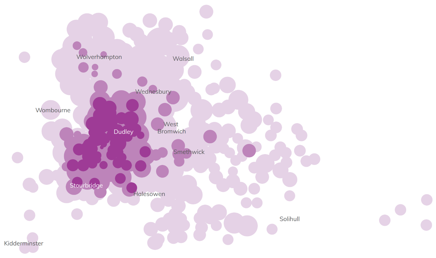 Heatmap showing travel to learn pattern for adult learners