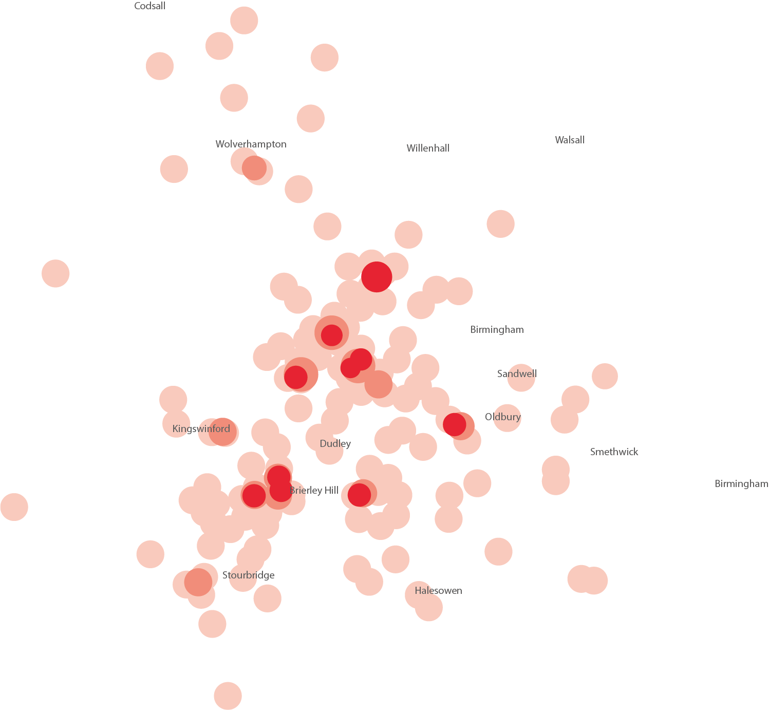 Heatmap showing travel to learn pattern for high needs learners