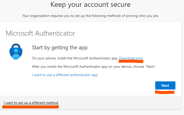 Keep your account secure screen