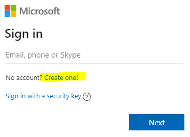 Microsoft sign in dialogue box screenshot