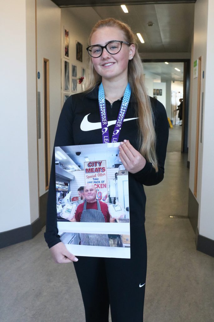 Photography student Marni Parkes with her ‘Picturing High Streets’ entry. 