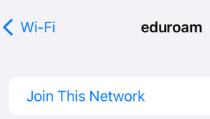 Wi-Fi Eduroam join this network option
