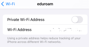 Un-setting private Wi-Fi address in iOS